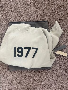Essentials 1977 Pullover Sweatshirt - Sage Green with Black Print